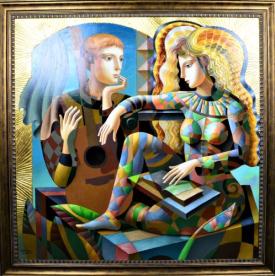Couple with Guitar by Oleg Zhivetin