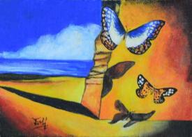 Landscape with Butterflies by Salvador Dali