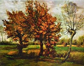 Autumn Landscape With Four Trees by Vincent Van Gogh